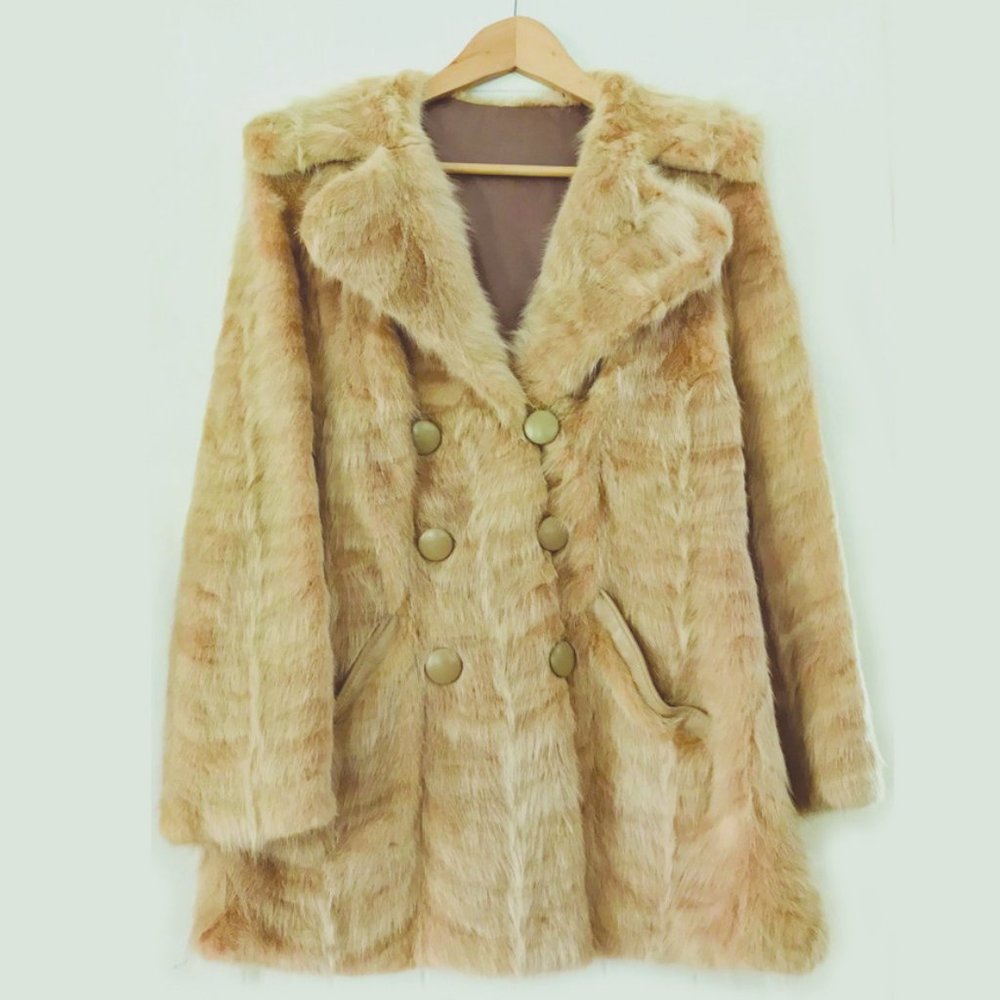Oleg Cassini Mink Paws Fur Coat-Size Small